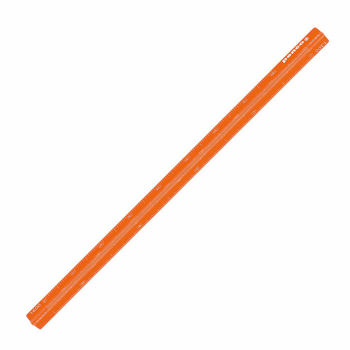 Penco Drafting Scale Ruler Orange anodized aluminum with six scales.