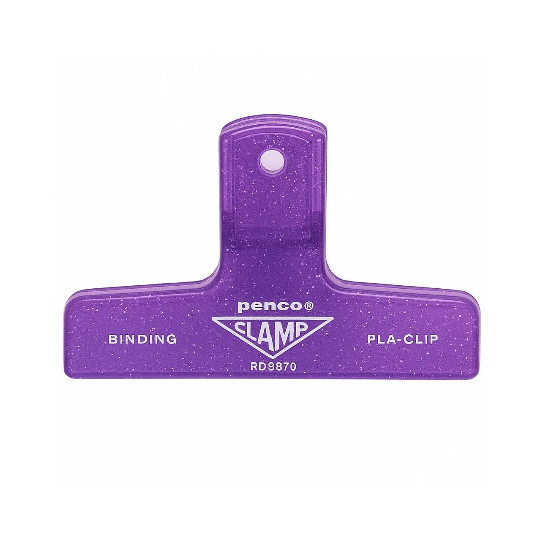 Penco Plastic Clampy Pla-Clip Binder Clip in Glitter Purple