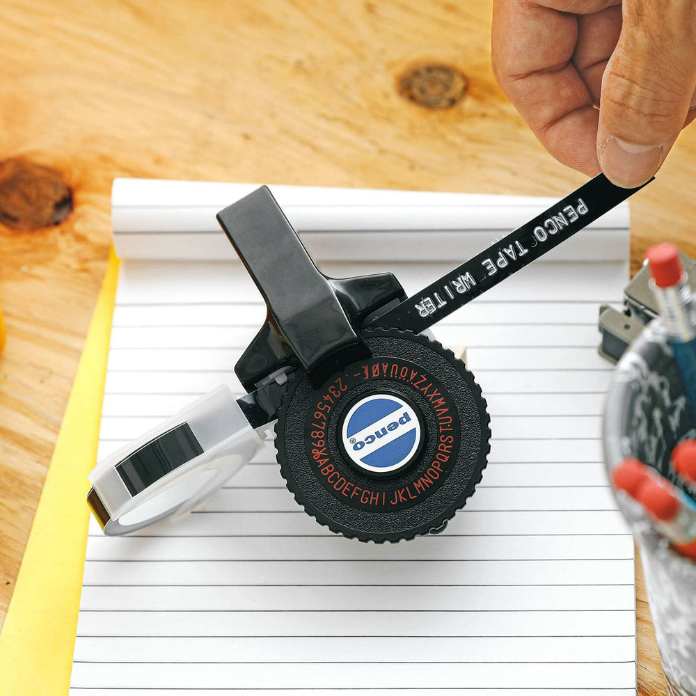 Penco Tape Writer – Black vintage label maker by Hightide, with black body and embossed label tape.