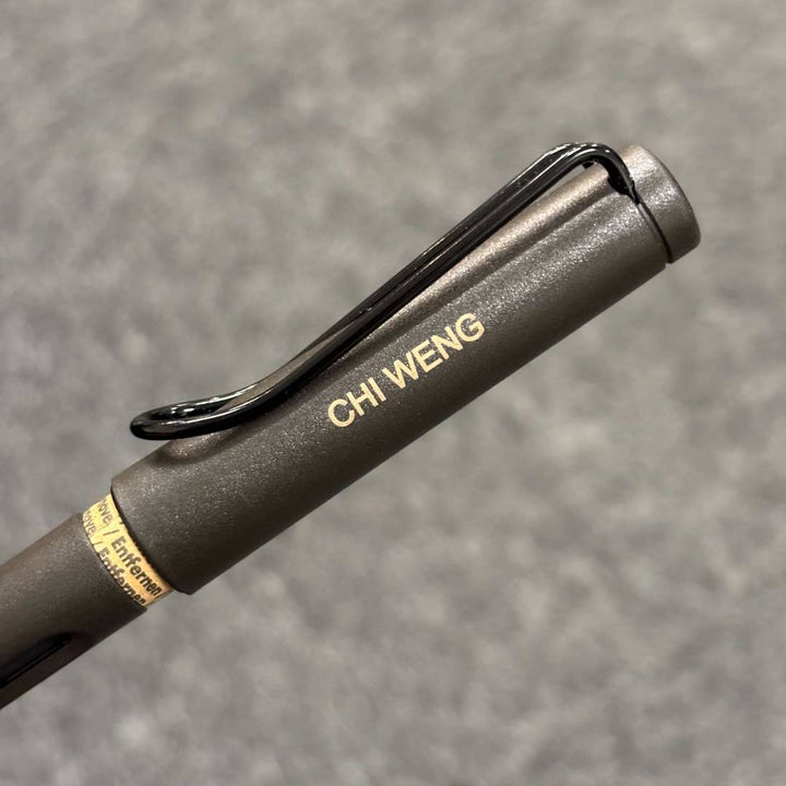 Personalized Name Engraving On Lamy Safari Fountain Pen Umbra