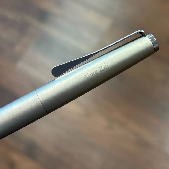 Personalized Name Engraving On Lamy Studio Rollerball Pen Brushed