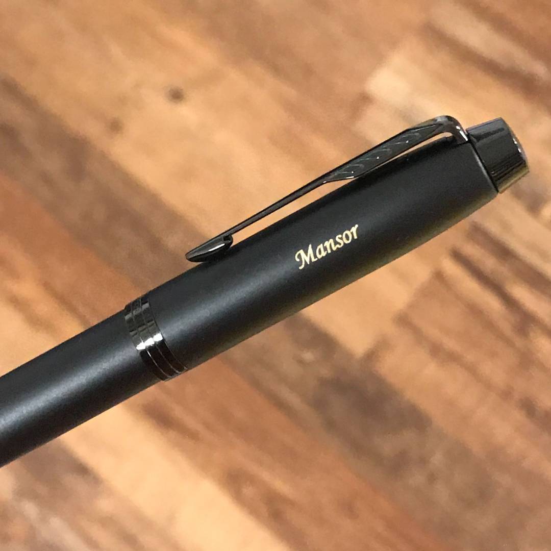 Personalized Name Engraving On Parker IM Matte Metallic Black Edition Rollerball Pen