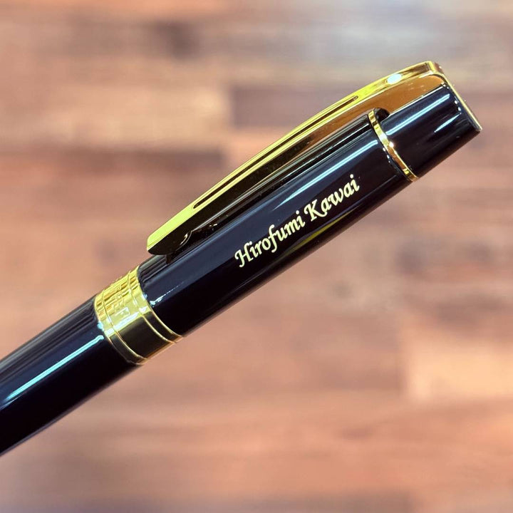 Personalized Name Engraving On Sheaffer 300 E9325 Ballpoint Pen - Glossy Black with Gold-tone Trims