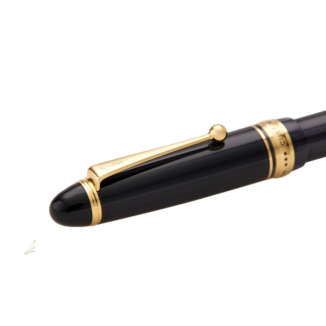 Pilot Fountain Pen "CUSTOM 823" Set - Black — writing at an angle