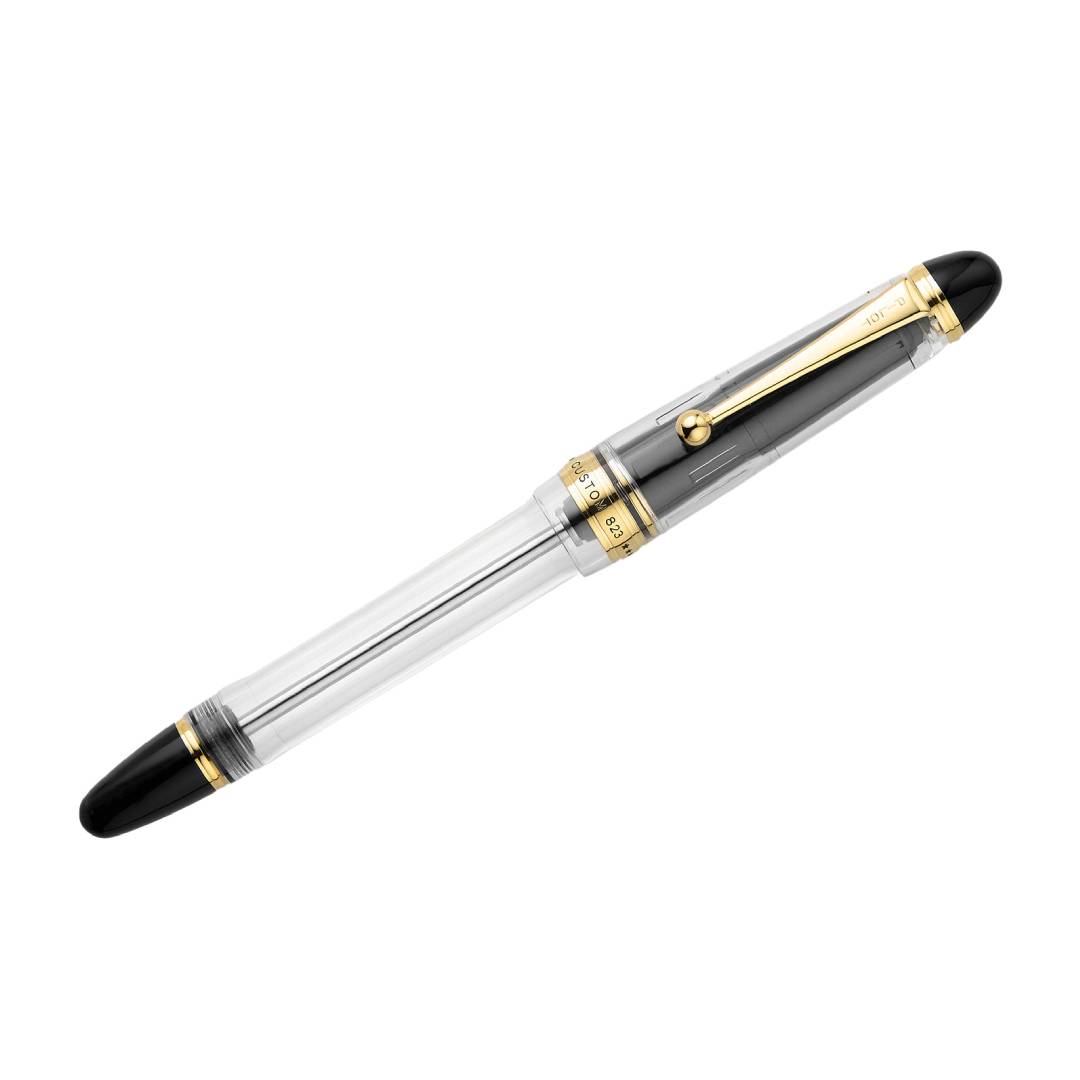 Pilot Fountain Pen "CUSTOM 823" Set - Clear — uncapped with cap posted