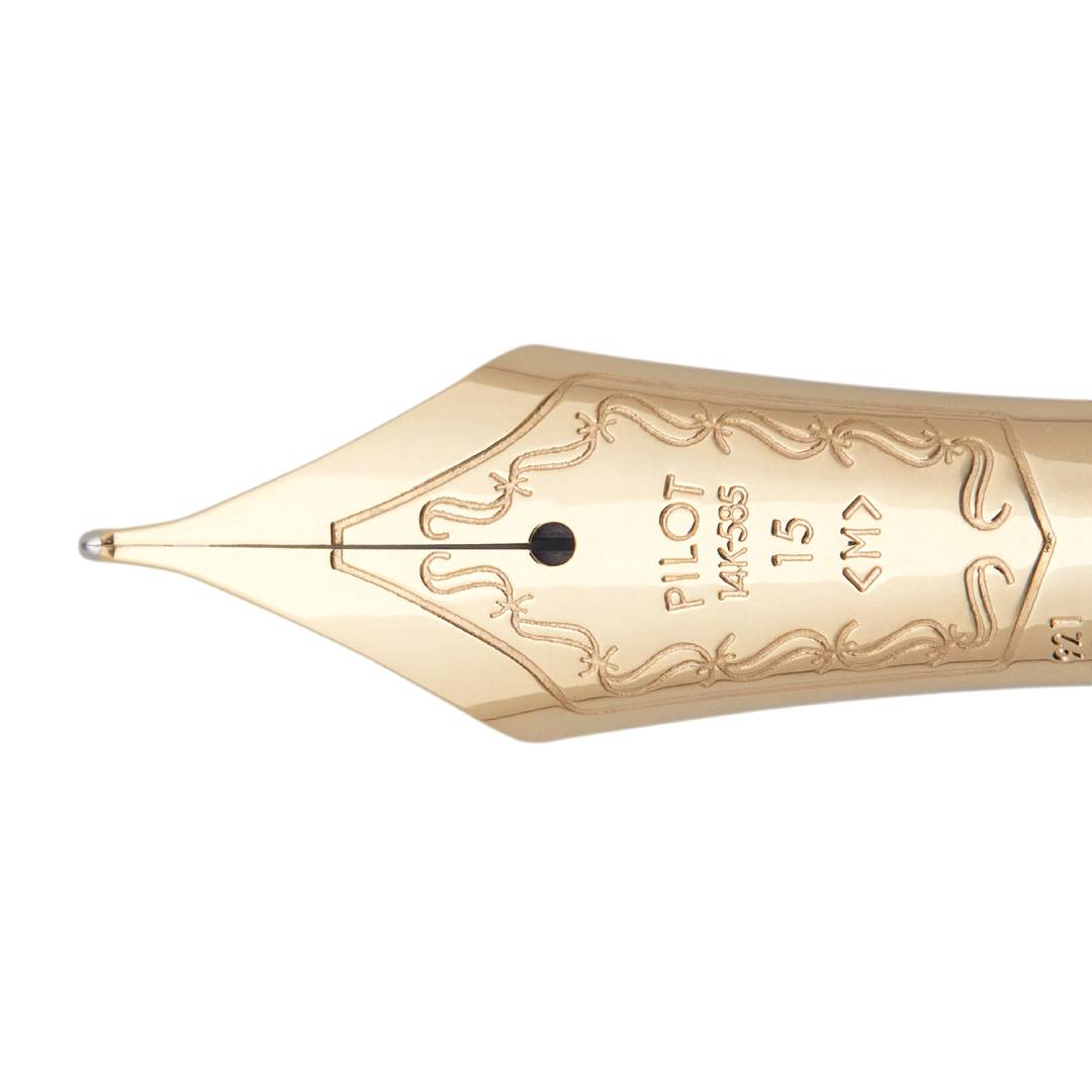 Pilot Fountain Pen "CUSTOM 823" Set - Clear — writing at an angle