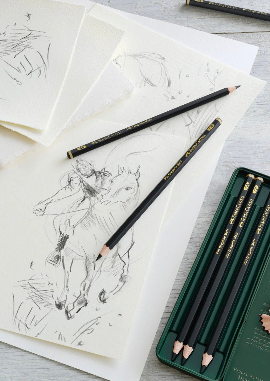 Faber-Castell Pitt Graphite Matte Pencils In Tin Box — in use
