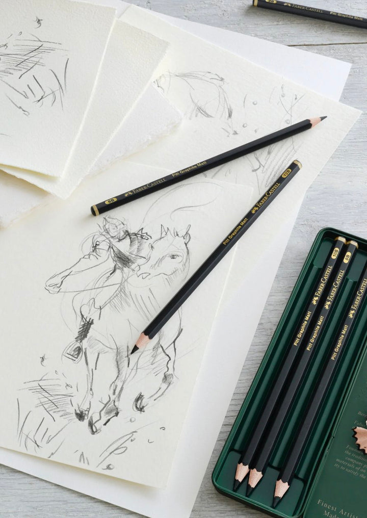 Faber-Castell Pitt Graphite Matte Pencils In Tin Box — in use