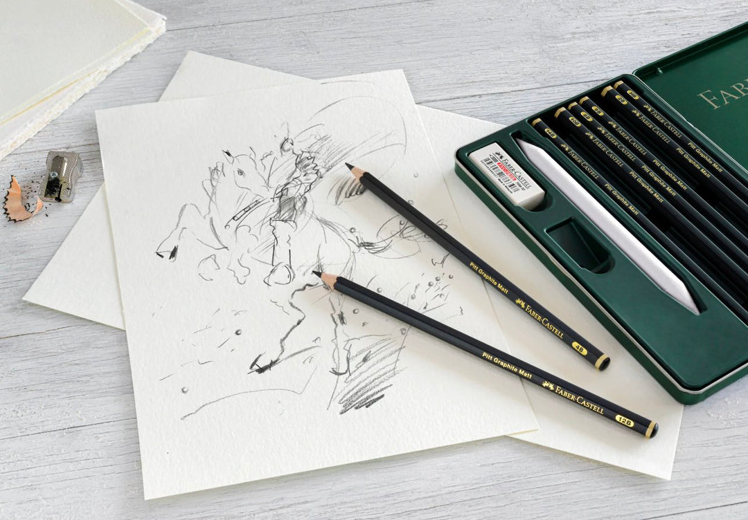 Faber-Castell Pitt Graphite Matte Pencils In Tin Box — detail view