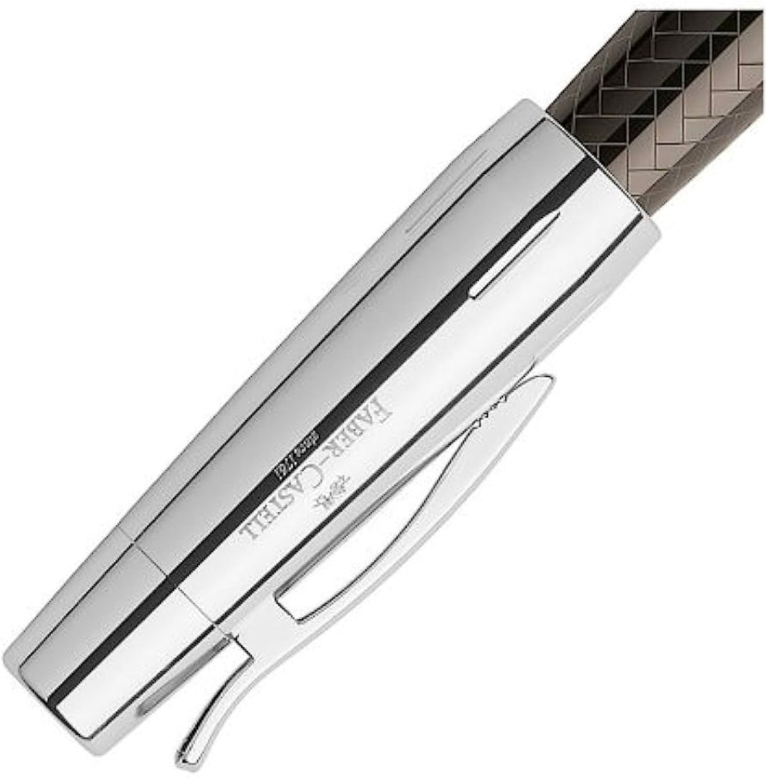 Faber-Castell E-Motion Resin Fountain Pen - Parquet Brown / Medium — with packaging