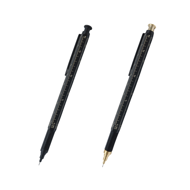 Preco Meister by POINT Draf-tech Mechanical Pencil 0.5mm - Brass — writing at an angle