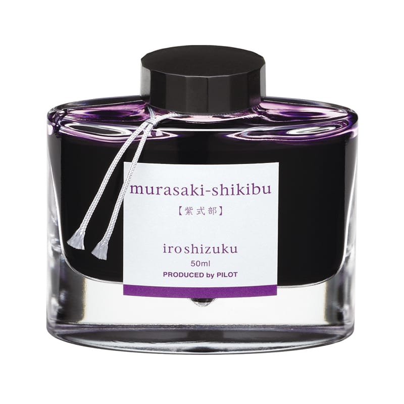 Pilot Iroshizuku 50ml Ink Bottle Fountain Pen Ink - Murasaki-Shikibu (Purple) — bottle at angle