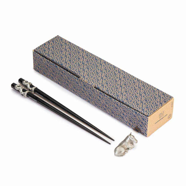 Royal Selangor 2026 Year of the Horse - Chopsticks &amp; Rest Set — angle view