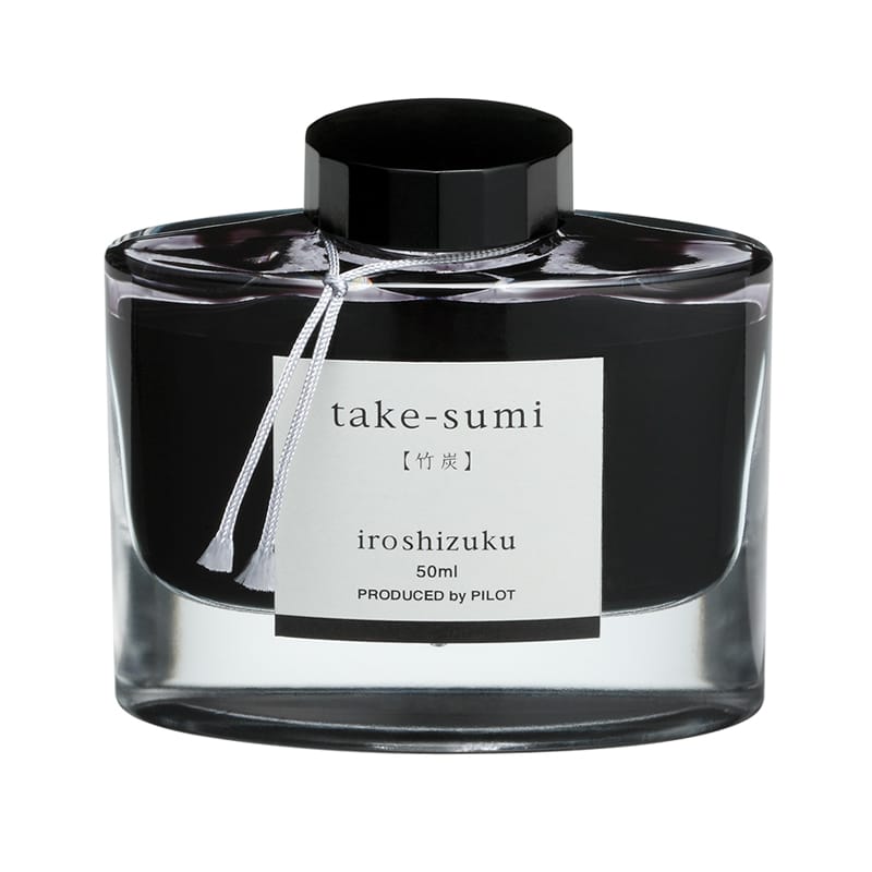 Pilot Iroshizuku 50ml Ink Bottle Fountain Pen Ink - Take-sumi (Charcoal Black) — bottle front