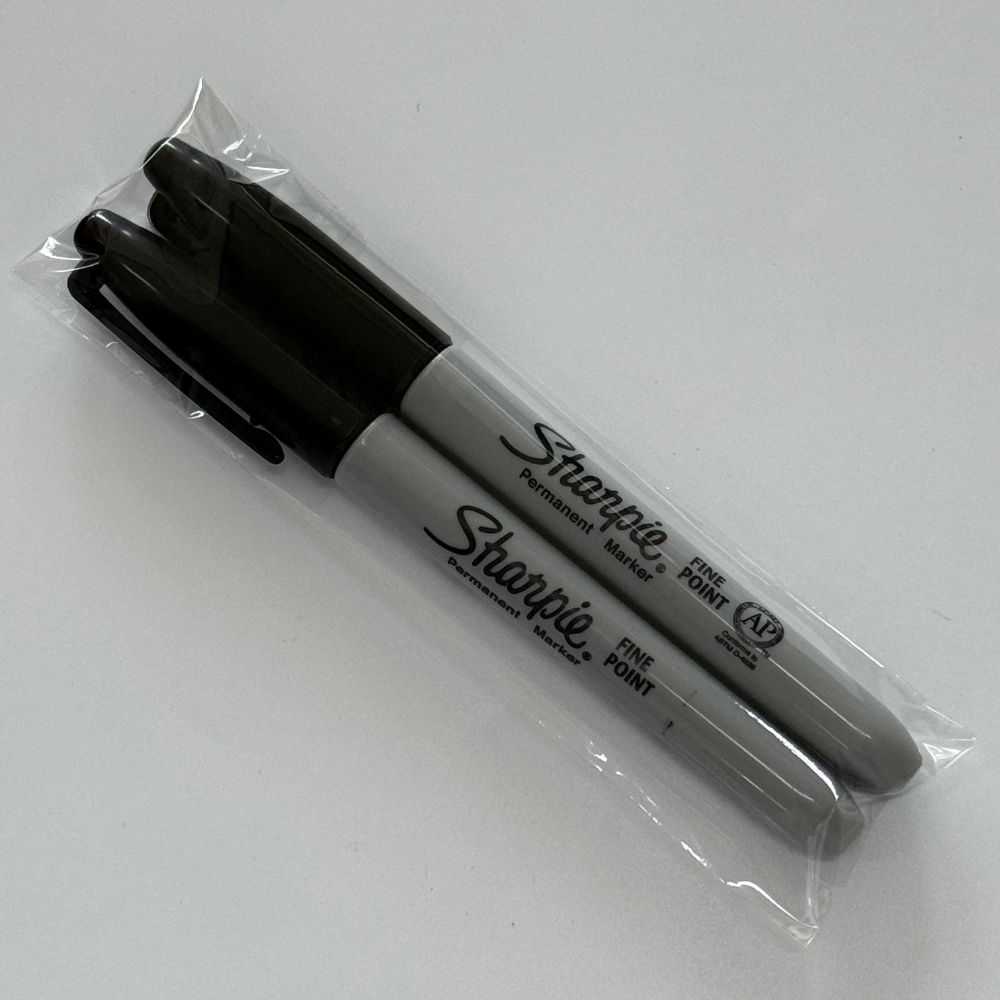 Sharpie Fine Point Permanent Markers Black Set of 2