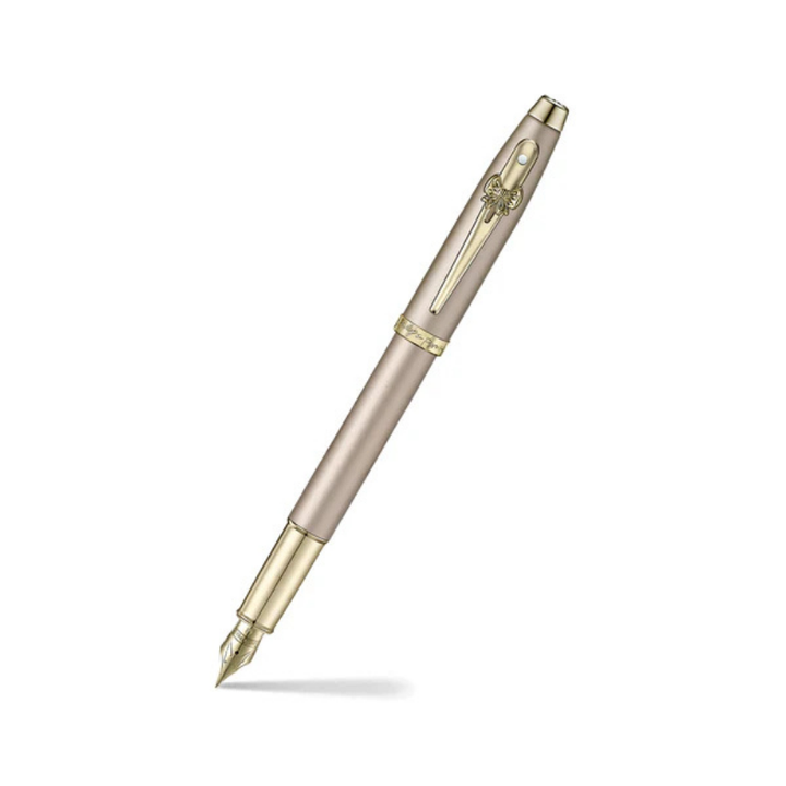 Sheaffer Emily in Paris 100 E9377 Champagne Gold Finish Body and Trims with Bow Emblem Fountain Pen - Medium — capped
