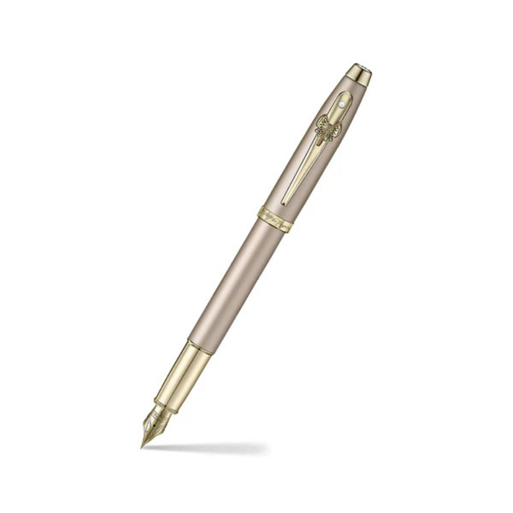 Sheaffer Emily in Paris 100 E9377 Champagne Gold Finish Body and Trims with Bow Emblem Fountain Pen - Fine — capped