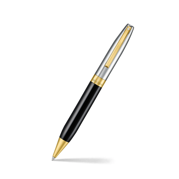 Sheaffer Legacy 9065 Bi-color Black Barrel and Chrome Cap Ballpoint Pen with 14K IP Gold-Plated Trims