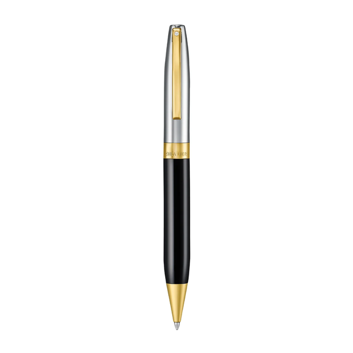 Sheaffer Legacy 9065 Bi-color Black Barrel and Chrome Cap Ballpoint Pen with 14K IP Gold-Plated Trims