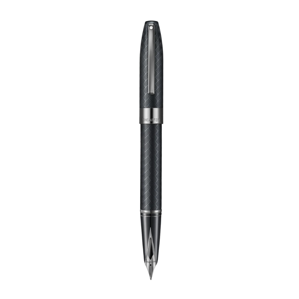 Sheaffer Legacy Chevron 9066 Matte Black Fountain Pen with PVD Gunmetal Nib and Trims