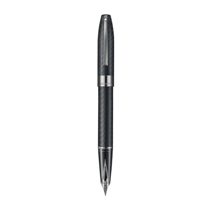 Sheaffer Legacy Chevron 9066 Matte Black Fountain Pen with PVD Gunmetal Nib and Trims
