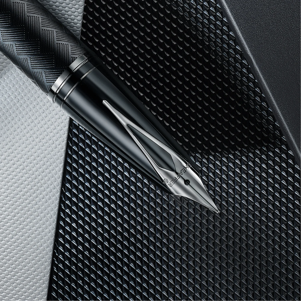 Sheaffer Legacy Chevron 9066 Matte Black Fountain Pen with PVD Gunmetal Nib and Trims