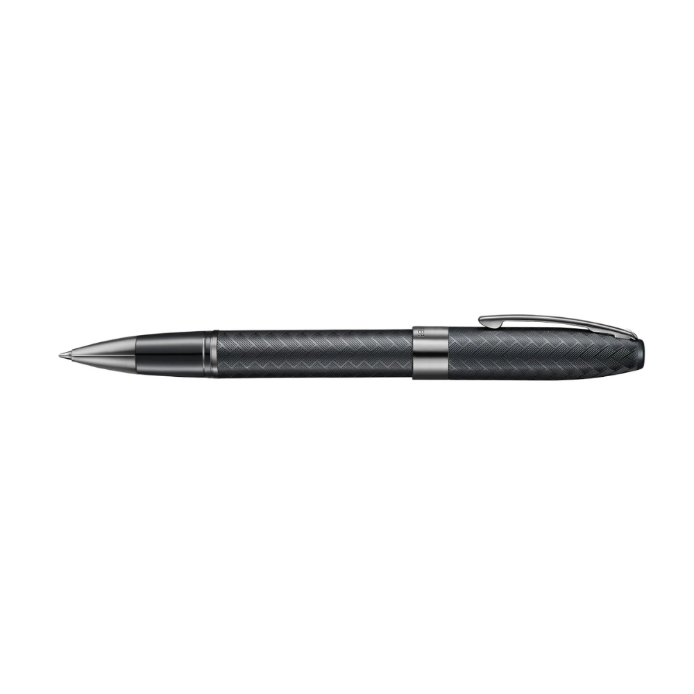 Sheaffer Legacy Chevron 9066 Matte Black Rollerball Pen with PVD Gunmetal Trims