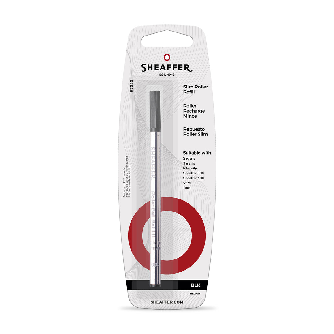 Sheaffer Slim Rollerball Pen Refill Blister Card - Black Medium — with packaging
