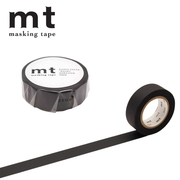 MT Basic Washi Tape Matte Black 7m — MT Tape washi tape — decorative Japanese paper tape for journaling and craft, at Cityluxe Singapore