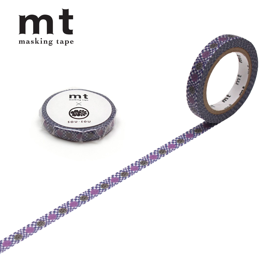 MT x SOU・SOU Washi Tape in Arare Ni Kamon — MT Tape washi tape — decorative Japanese paper tape for journaling and craft, at Cityluxe Singapore