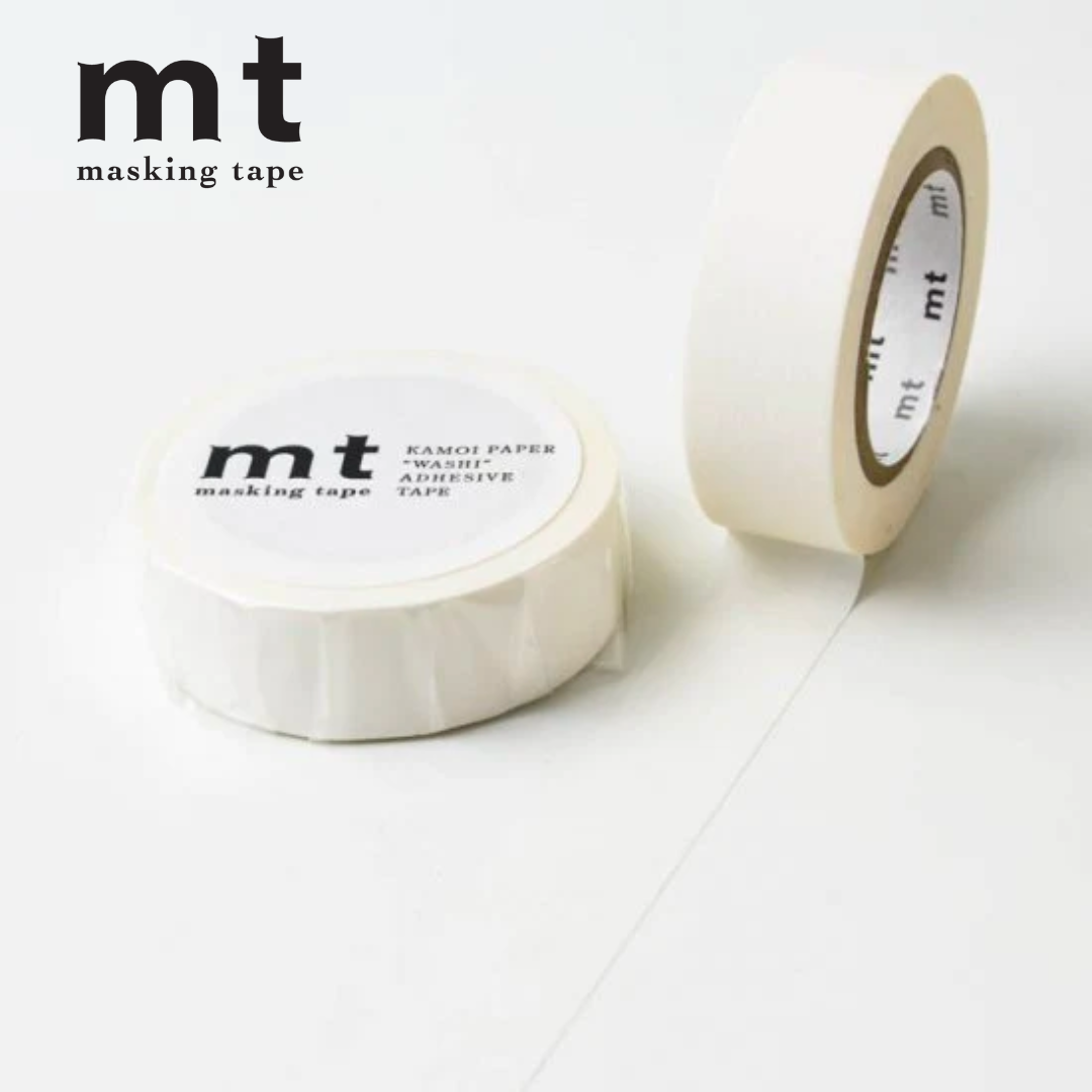 MT Basic Washi Tape Matte White 7m — MT Tape washi tape — decorative Japanese paper tape for journaling and craft, at Cityluxe Singapore