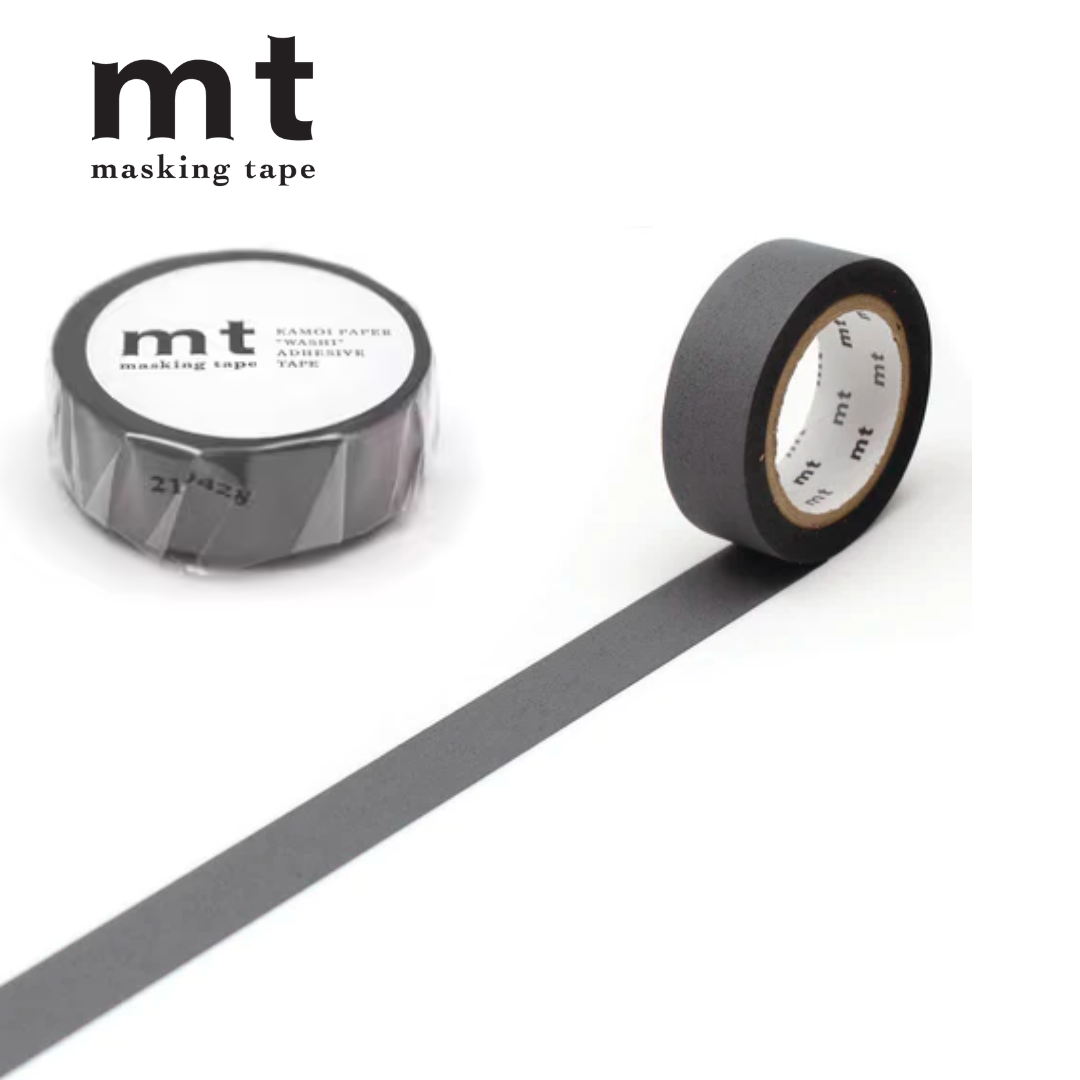 MT Basic Washi Tape Matte Gray 7m — MT Tape washi tape — decorative Japanese paper tape for journaling and craft, at Cityluxe Singapore
