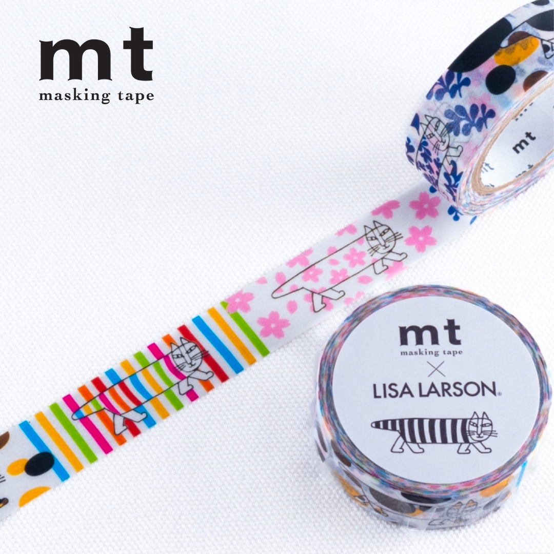 MT x Lisa Larson Washi Tape in Mikey Pattern — MT Tape washi tape — decorative Japanese paper tape for journaling and craft, at Cityluxe Singapore