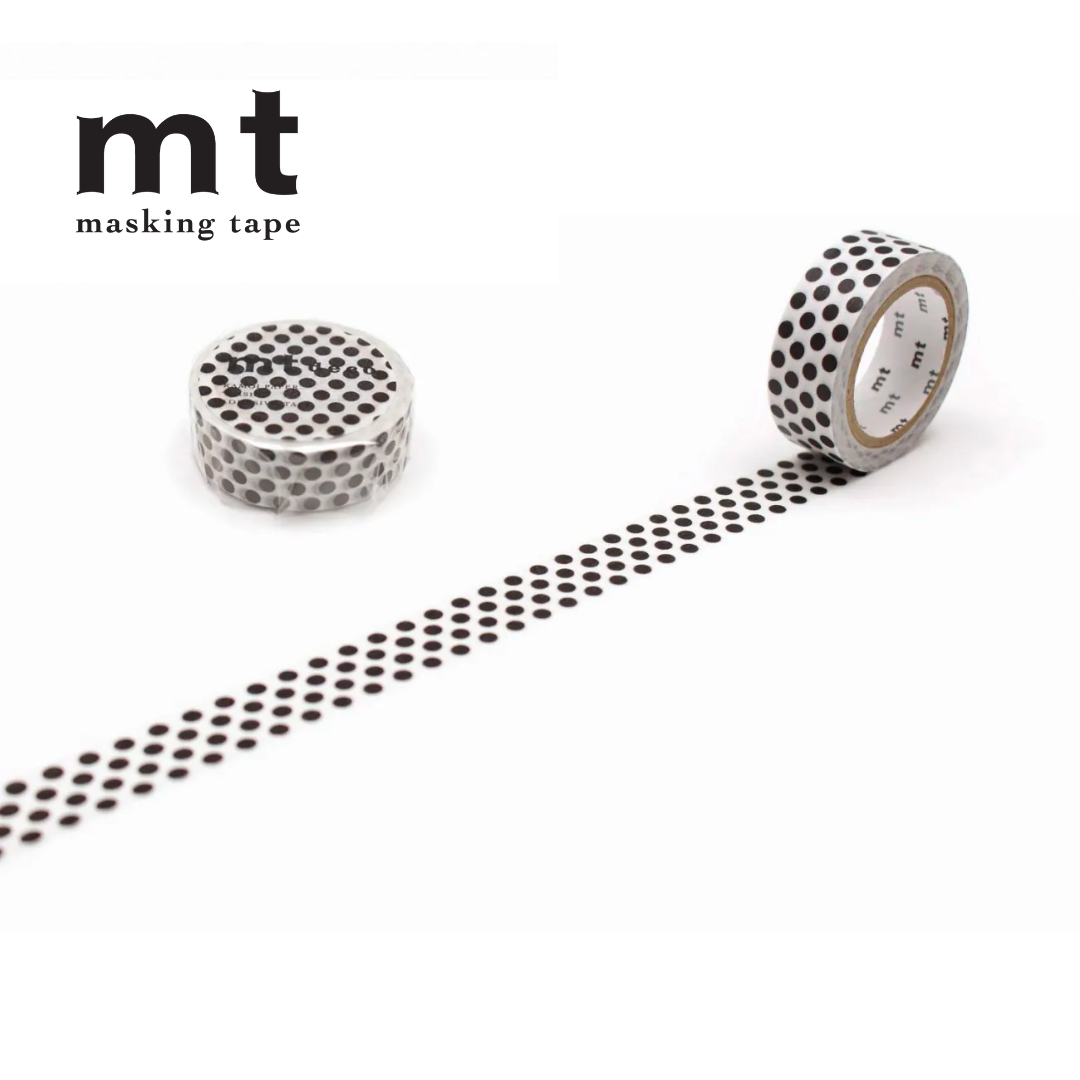 MT Masking Tape Deco Washi Tape in Dot Black 2 — MT Tape washi tape — decorative Japanese paper tape for journaling and craft, at Cityluxe Singapore