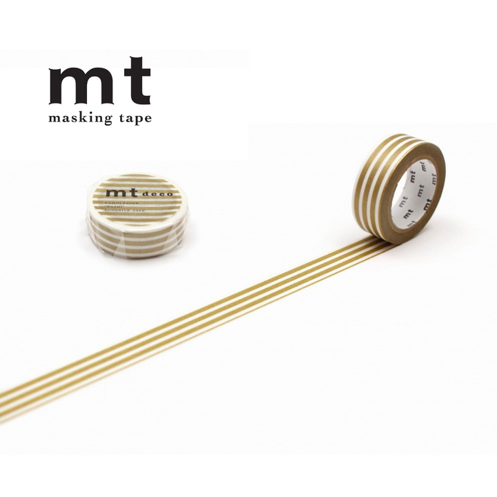 MT Masking Tape Deco Washi Tape in Border Gold 2 — MT Tape washi tape — decorative Japanese paper tape for journaling and craft, at Cityluxe Singapore