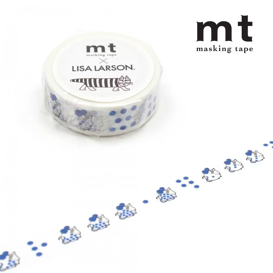 MT x Lisa Larson Washi Tape in Molly — MT Tape washi tape — decorative Japanese paper tape for journaling and craft, at Cityluxe Singapore