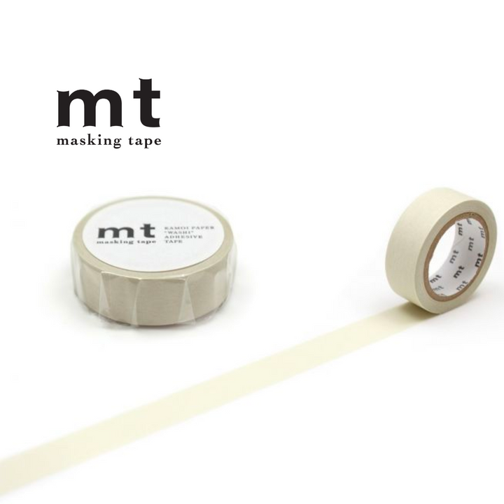 MT Masking Tape Basic Washi Tape Pastel in Ivory 7m — MT Tape washi tape — decorative Japanese paper tape for journaling and craft, at Cityluxe Singapore