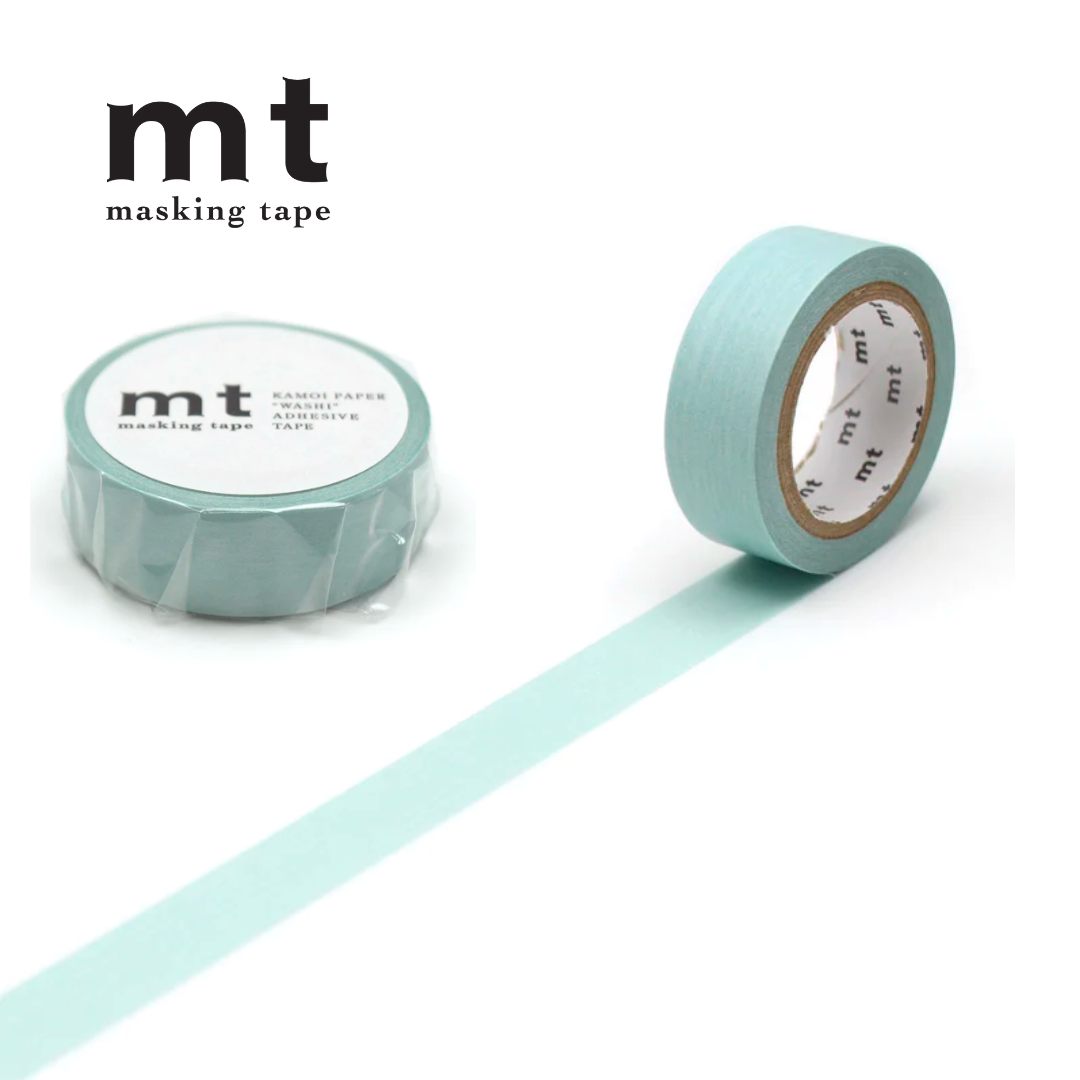 MT Basic Washi Tape Pastel in Turquoise 7m — MT Tape washi tape — decorative Japanese paper tape for journaling and craft, at Cityluxe Singapore