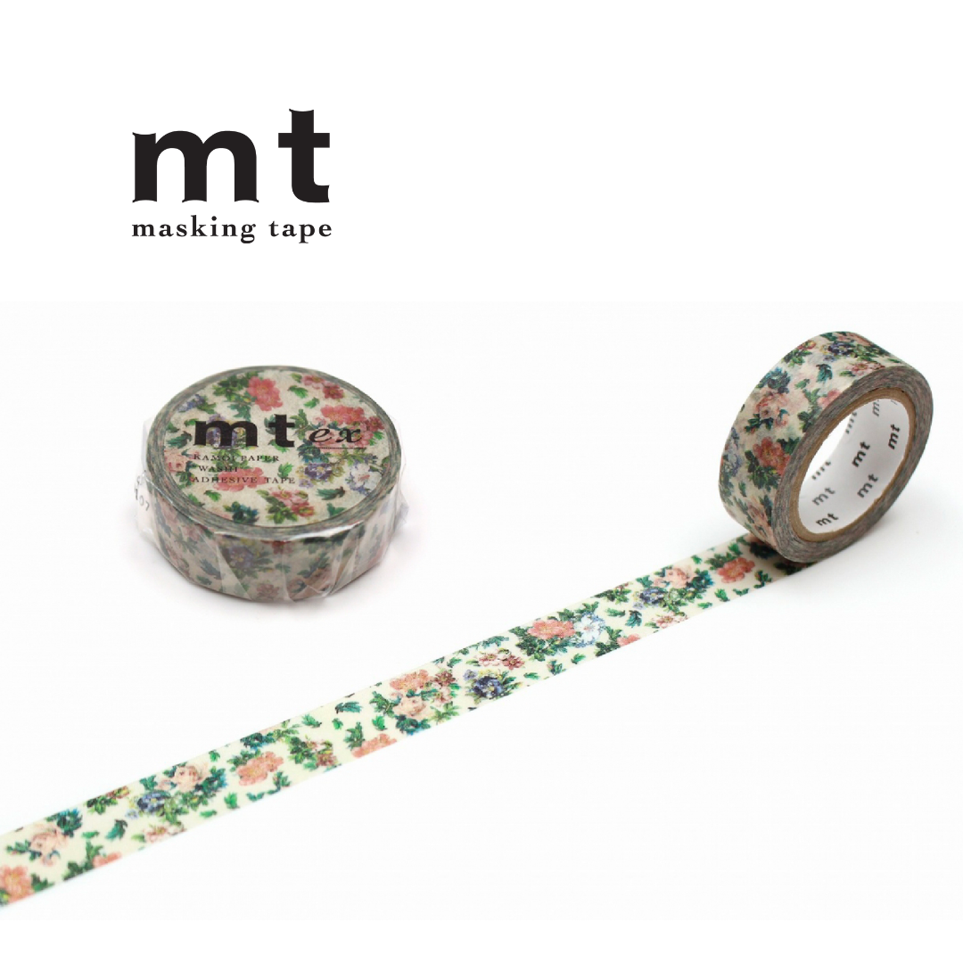 MT EX Washi Tape in Mini Flower Botanical Art (7m) — MT Tape washi tape — decorative Japanese paper tape for journaling and craft, at Cityluxe Singapore