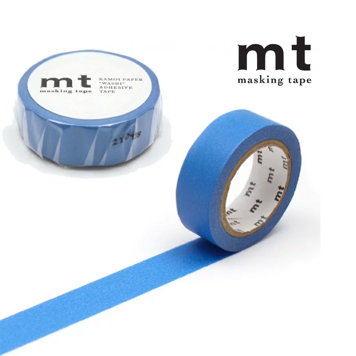 MT Masking Tape Basic Washi Tape in Blue 7m — MT Tape washi tape — decorative Japanese paper tape for journaling and craft, at Cityluxe Singapore