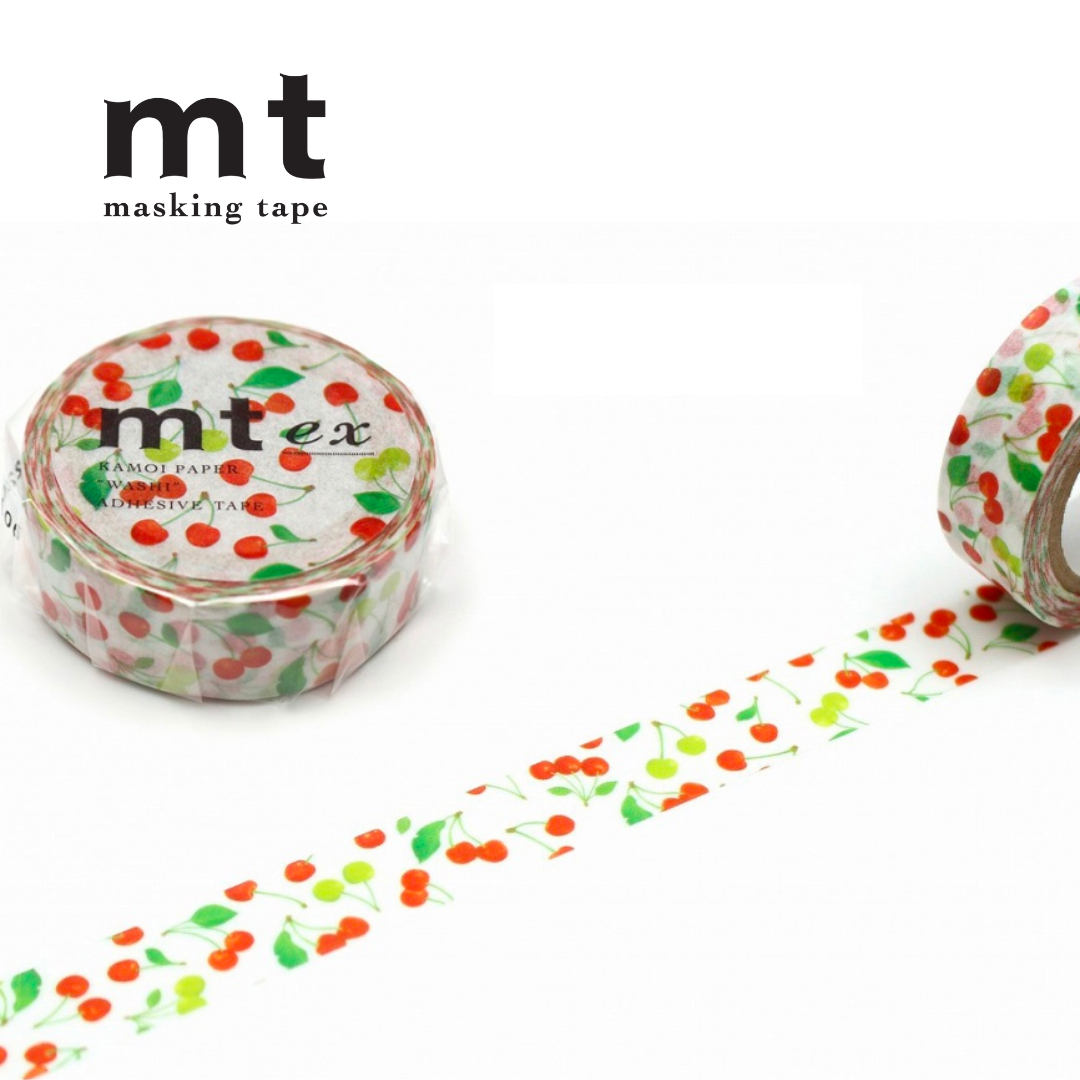 MT Masking Tape EX Washi Tape - Cherries — roll front