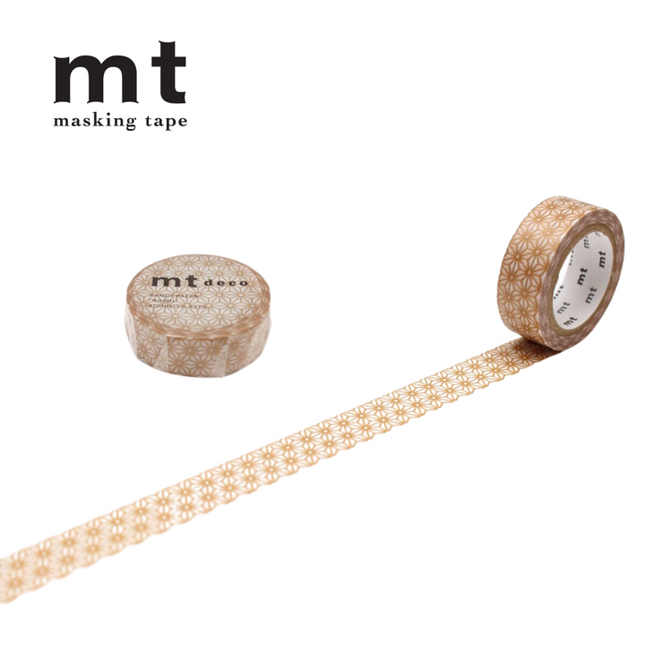 MT Masking Tape Deco Washi Tape in Asanoha Sinchu — MT Tape washi tape — decorative Japanese paper tape for journaling and craft, at Cityluxe Singapore