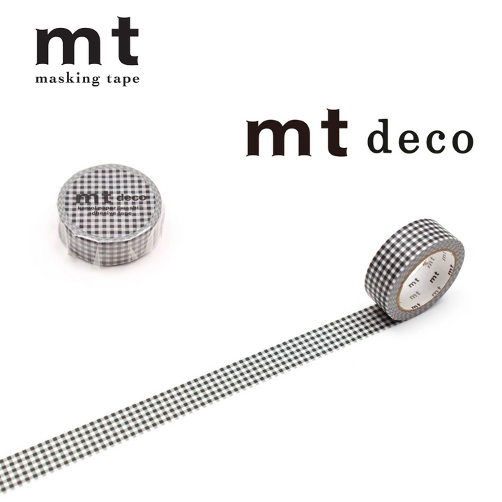 MT Deco Washi Tape - Delicate Black Checkered — roll front