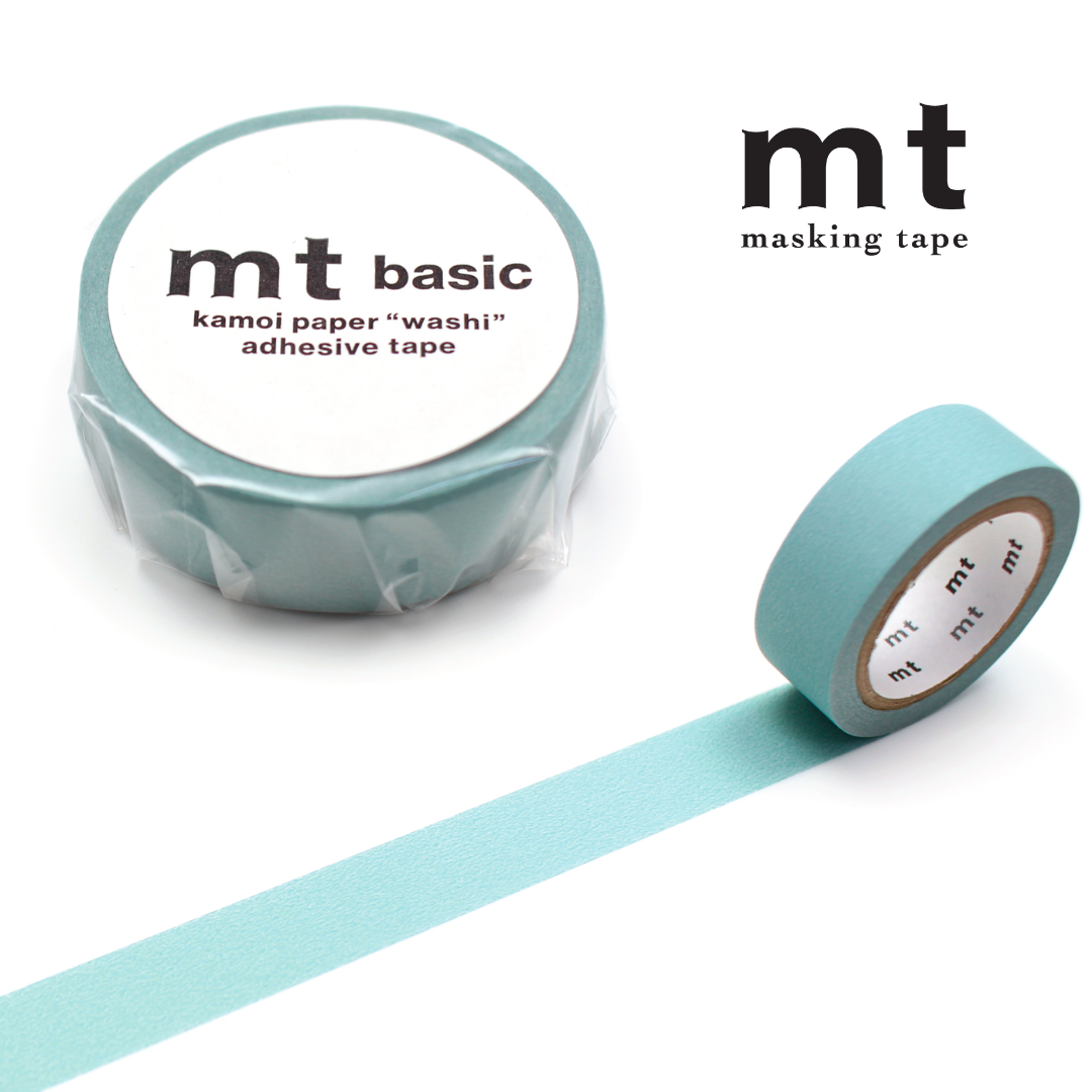MT Basic Washi Tape in Matte Smoky Mint 7m — MT Tape washi tape — decorative Japanese paper tape for journaling and craft, at Cityluxe Singapore