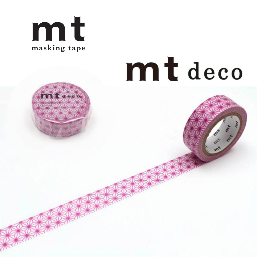 MT Deco Washi Tape in Asanoha Wakamurasaki — MT Tape washi tape — decorative Japanese paper tape for journaling and craft, at Cityluxe Singapore