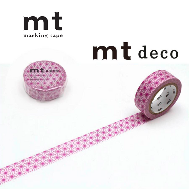 MT Deco Washi Tape in Asanoha Wakamurasaki — MT Tape washi tape — decorative Japanese paper tape for journaling and craft, at Cityluxe Singapore