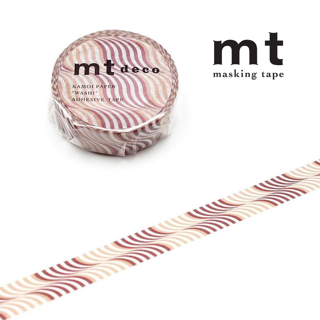 MT Deco Washi Tape in Wave Stripe — MT Tape washi tape — decorative Japanese paper tape for journaling and craft, at Cityluxe Singapore