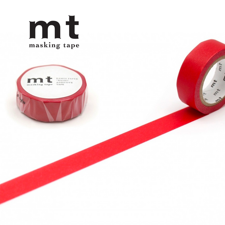 MT Basic Washi Tape in Red 7m — MT Tape washi tape — decorative Japanese paper tape for journaling and craft, at Cityluxe Singapore