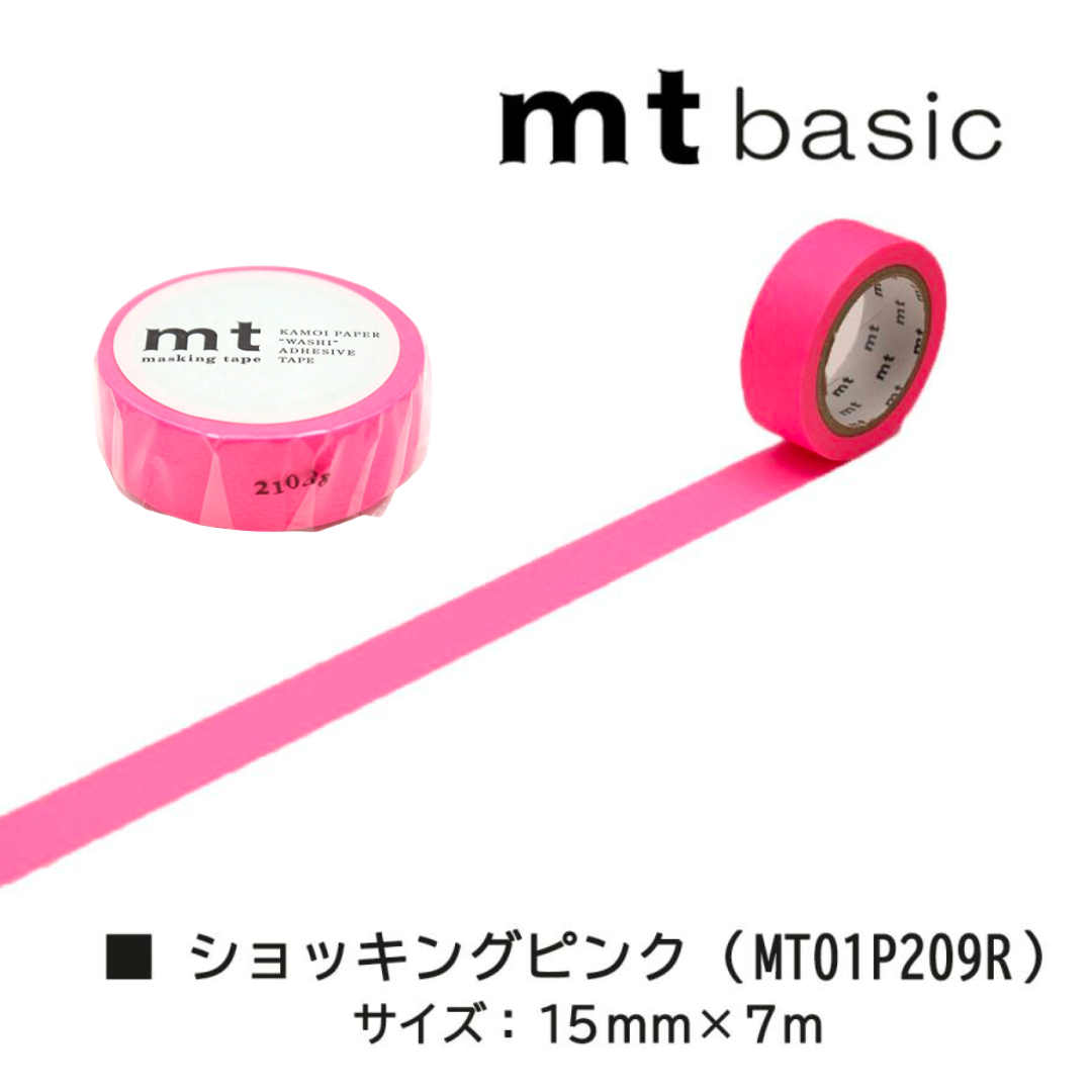 MT Basic Washi Tape in Shocking Pink 7m — MT Tape washi tape — decorative Japanese paper tape for journaling and craft, at Cityluxe Singapore