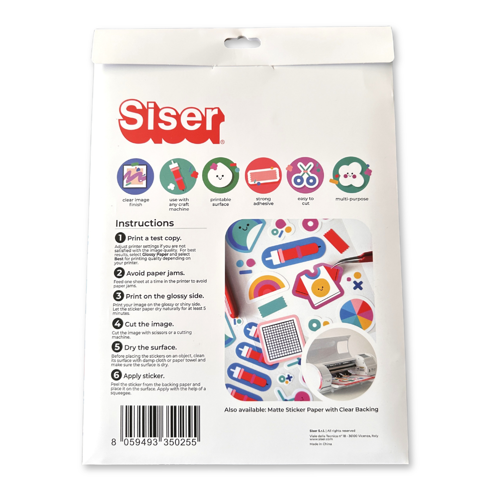 Siser Glossy Printable Vinyl Sticker Paper Clear Liner — side view